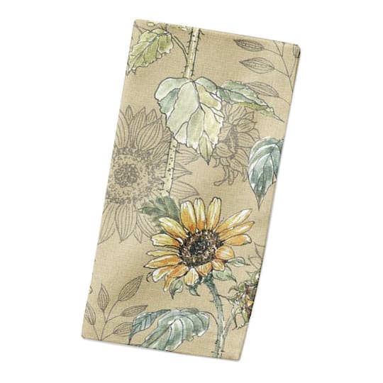 Sunflower Pattern Cotton Twill Napkin